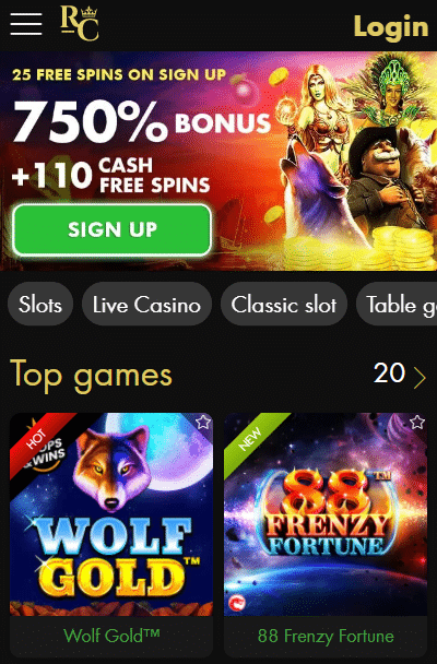 Rich Online Casino Echtgeld Mobile Version
